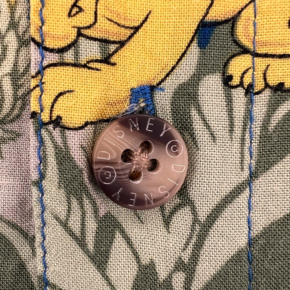 VTG Y2K Disney Store Hawaiian Shirt Mickey Donald Goofy Pluto Men XXL Blue Rayon - Picture 7 of 8
